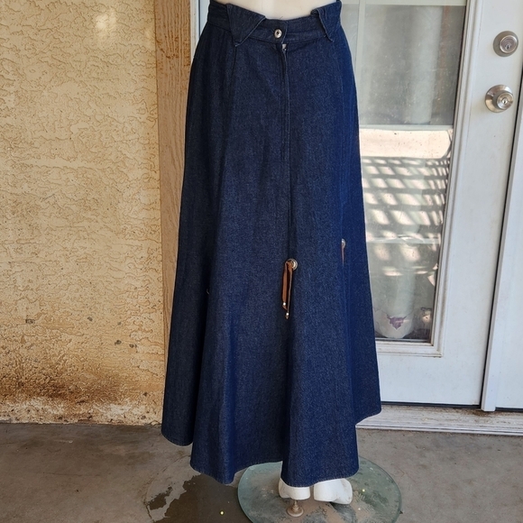 VINTAGE WESTERN‎ ROUGHRIDER JEAN SKIRT - Picture 3 of 9